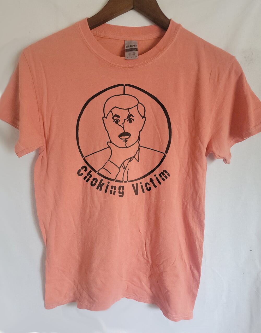 Choking Victim band t shirt Size Small Coral Silk